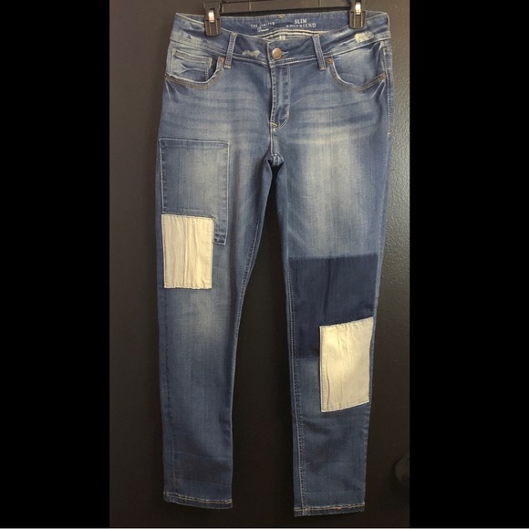 The Limited Denim - The Limited Blue Patchwork Skinny Jeans